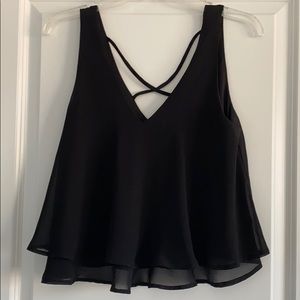 Black flowy crop top tank